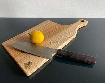 Handmade Elm Wood Cutting Board – Rustic Cheese & Charcuterie Serving Tray
