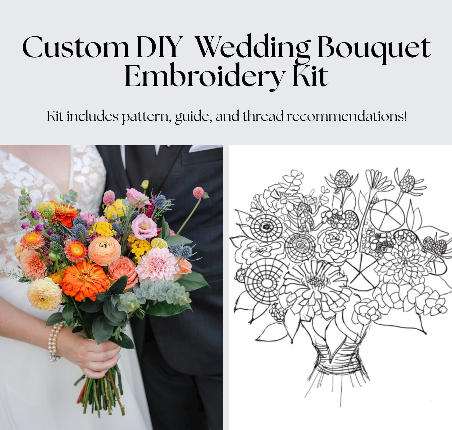 Custom DIY Wedding Bouquet Embroidery Kit