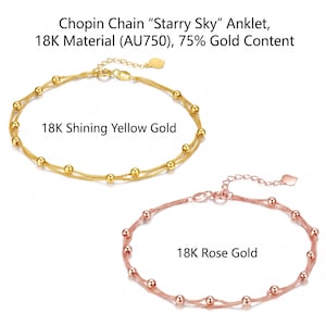 18K yellow gold and rose gold Chopin Starry Sky bracelet comparison Au750