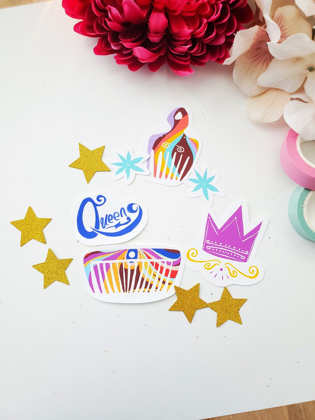 Black Girl Hair Accessories Sticker Pack 1 African American Etsy