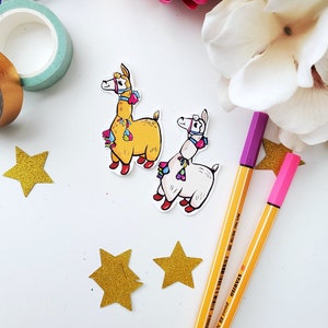 Cute Llama Stickers - Animal Illustration Decals for Notebook, Planner, Laptop, Phone Cases and More