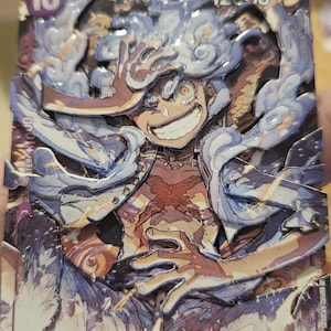 Handmade One Piece "Luffy (Gear 5)" 3D trading card.