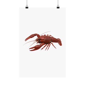 Crawfish Print, Crawfish Wall Art Poster 12x18, Mudbug Print, Cajun Kitchen Decor, Louisiana Wall Art, Crawfish Boil Gift