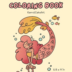 Mermaid Coloring Book PDF – 15 Printable Pages for Kids & Adults, Instant Digital Download