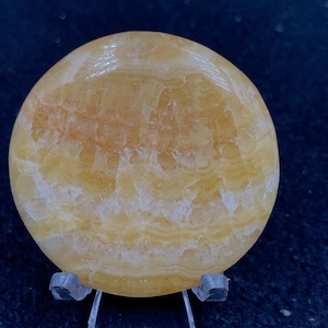 Gul kalcit palmsten honungskristallmynt, solar plexus chakra, självförtroendeenergi (40 g)