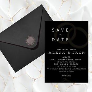 Modern Black & White Editable Save the Date Template, A6 Wedding Invitation Canva, Digital Download File