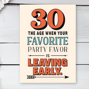 Cartão de 30º Aniversário – Cartão Engraçado com Verso Editável | Download Digital para Marido, Esposa ou Melhor Amigo