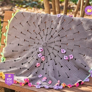 Persian Tile Crochet Blanket Pattern by Janie Crowfoot Tiled Afghan Pattern Inspired by Persian Tiles and Radiant Blossom Motif Design
