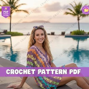 Coquina Coverup Crochet Pattern for Summer Beach Dress Swimsuit Cover Up Women’s Crochet Swimsuit Coverup Pattern for Beginners