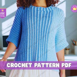 Crochet Top Pattern Easy Summer T-Shirt Crochet Tee Shirt PDF Beginner Crochet Pattern Cotton Yarn Digital Download Simple Crochet Top