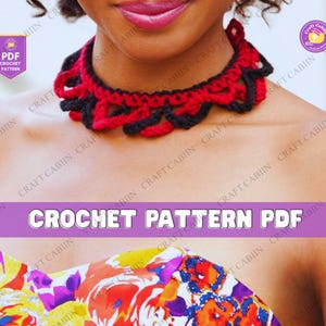 Crochet Gothic Collar Pattern Victorian Lace Choker PDF Crochet Beaded Collar Steampunk Crochet Choker Wedding Goth Capelet Pattern