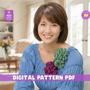 Crochet Rose Flower Pattern PDF Tutorial in English – Amigurumi Rose Crochet Pattern with Stem – DIY Gift for Mother&#39;s Day and Valentine’s