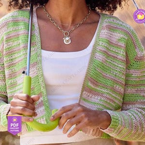 Spring Song Crochet Cardigan Pattern for Women, Lightweight Summer Crochet Cardigan Design, Lace Crochet Sweater, Vintage Style Cardigan
