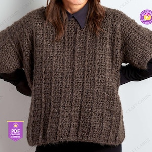 Azores Crochet Sweater Pattern Top Down Pullover Design Custom Length Advanced Level Raglan Yoke Long Sleeve Crochet Tee Pattern