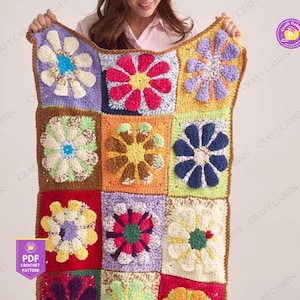 Motif de couverture carré grand-mère au crochet Island Time