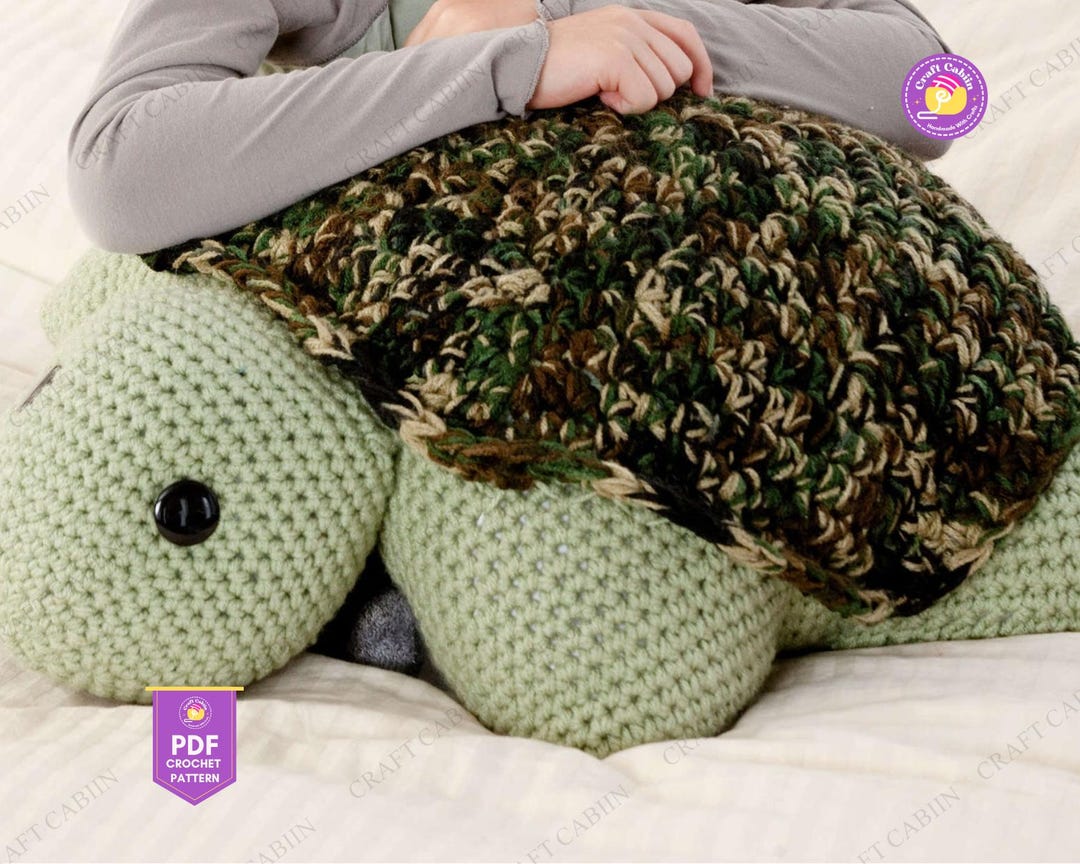 Easy Sea Turtle Crochet Pattern PDF Large Tortoise Pillow Floor Cushion ...