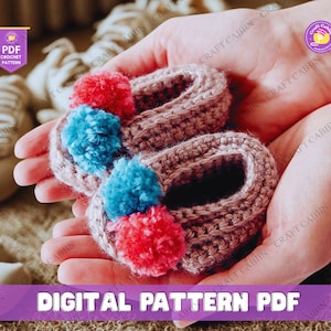 Cuffed Crochet Baby Booties Pattern for Newborn Shoes, Warm Baby Booties Design, Easy Baby Crochet Boot Pattern, Infant Gift Idea