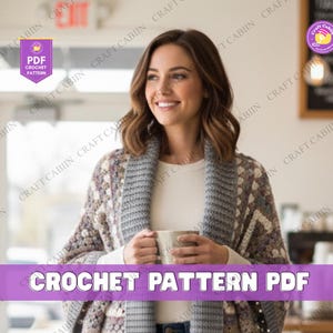 Crochet Hexagon Cardigan Pattern PDF, Easy Granny Hexagon Sweater Pattern for Women, Digital Download Plus Size Crochet Cardigan Design