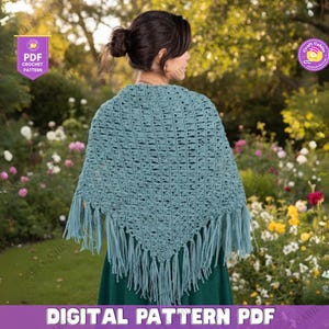 Easy Crochet Shawl Pattern PDF Tutorial for Women | Triangle Lacy Shawl Crochet Pattern | Prayer Shawl | Granny Square Design