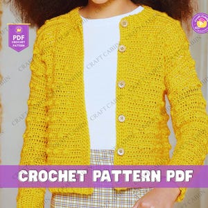 Child Cardigan Crochet Pattern PDF Toddler Girl Sweater Crochet Pattern Kids Crochet Cardigan Baby Sweater DIY Digital Download