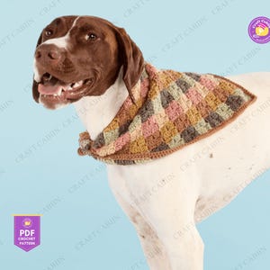 Dog Bandana Crochet Pattern for Stylish Pets, Easy DIY Pet Accessory Design, Cotton Yarn Bandana, Customizable Dog Collar Pattern