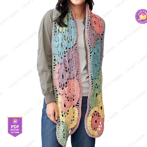 Autumn Buds Crochet Scarf Pattern Slip Stitch Knit Look Ivy Inspired Crochet Scarf Pattern Beginner Friendly Digital Scarf Pattern