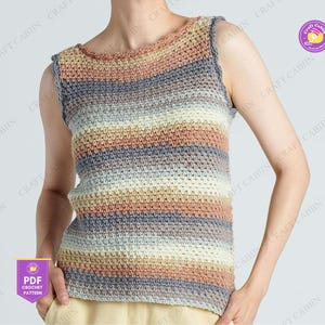 Crochet Top Pattern for Women Summer Tank Top PDF Festival Crop Top Beach Cover Up Boho Lace Top Beginner Friendly Crochet Design