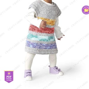 Crochet Baby Dress Pattern PDF Instant Download Rainbow Baby Dress Crochet Pattern for Newborn Infant Toddler Girl Baby Dress DIY