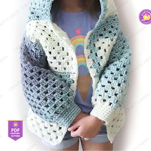 Crochet Baby Sweater Pattern Granny Square Cardigan Crochet Toddler Hoodie Pullover PDF Crochet Baby Clothes Pattern Easy DIY