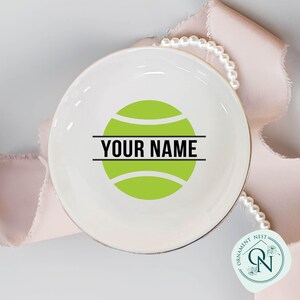 Custom Tennis Jewelry Dish Custom T Tennis Team Gifts for Girls Birthday Gift for Daughter Tennis Senior Gifts 2025 Trinket Dish Tennis