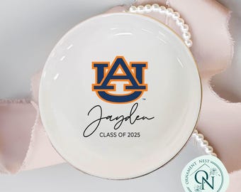 University Custom Trinket Ring Dish,Graduation University Jewelry Dish,Personalized College Logo Ring Dish, Personalized Graduate Gift 2025.