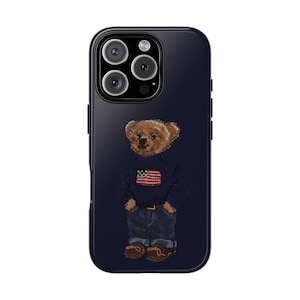 Adorable Bear Phone Case, Designer Bear iPhone Case, Trendy Accessory