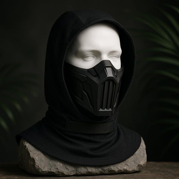 Punk LED Lighted Half Face Mask - Steampunk Tactical Mask For Halloween & Cosplay