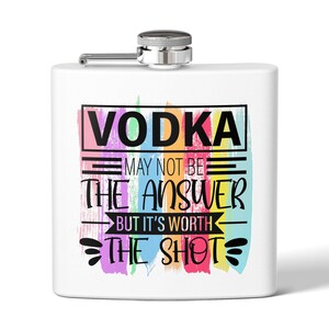 Colorful Vodka Flask - Perfect Gift for Parties, Weddings, and Celebrations | Personalized 6oz Stainless Steel Flask, Fun Bachelorette [...]