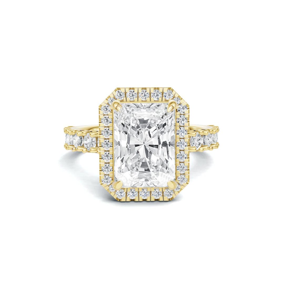 Emerald Cut 3 CT Lab Grown Diamond Engagement Ring 14K Gold - Etsy