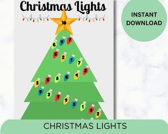 Printable “Christmas Lights” Savings Challenge Game, Dice Game, Cash Envelope Stuffing, Christmas Theme