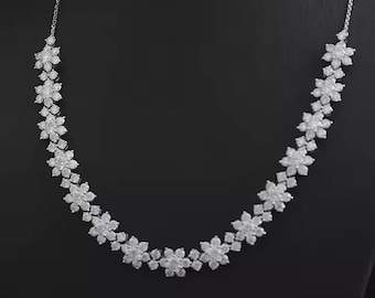 20 Karat Moissanit Diamant Tenniskette: 925 Sterling Silber Blumenmuster