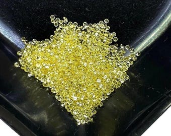 50 Pcs Lab Grown Yellow Sapphire 1mm Round Gemstones
