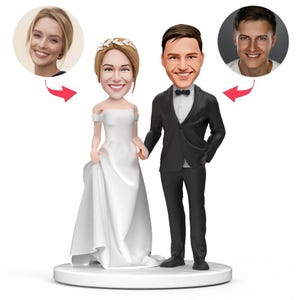 Benutzerdefinierte Hochzeit Bobblehead, Braut und Bräutigam Figur, personalisierte Andenken