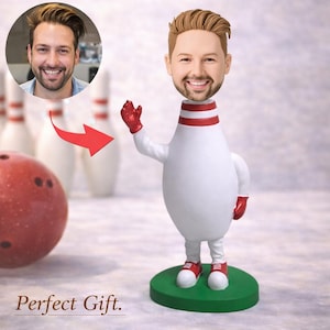 Custom Bowling Pin Bobblehead: Personalized Gag Gift for Bowler