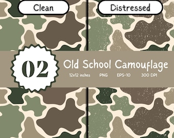 Duck Hunting Camo Seamless Pattern, Digital Download, Old School Military Fabric, Woodland Grunge Design, Army Graphic Tee, Tumbler Wrap