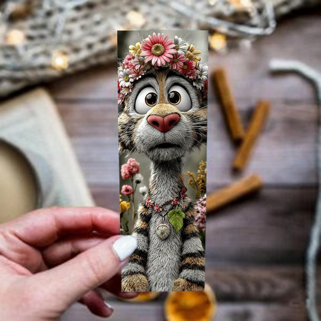 Cute Baby Bloom Animal Printable Bookmarks Kids Kawaii Floral Animal ...