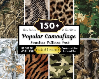 Camo Hunting Seamless Pattern, Woodland Duck Hunting, Phone Case, Sublimation PNG, Tumbler Design, Digital Paper, Instant Download