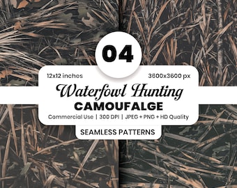 Duck Hunting Camo Seamless Pattern, Marsh Duck Design, Camo Fabric Digital Download PNG, Tumbler Wrap, Tactical Gear, Gift for Him, Y2K