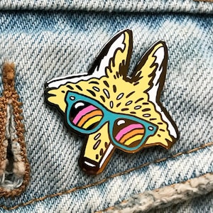 Cool Coyote Sunglasses Enamel Pin