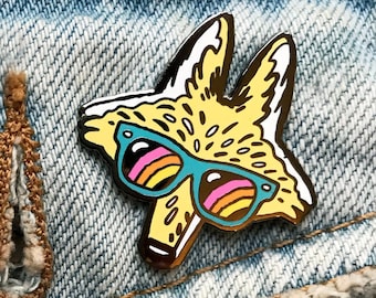 Cool Coyote Sunglasses Enamel Pin