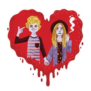 American Horror Story Tate and Violet 8x8&quot; art print