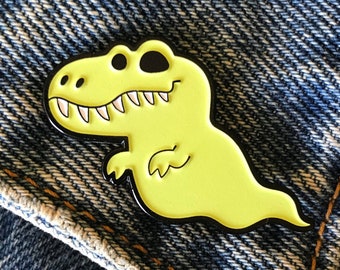 Dinosaur Ghost T-Rex Glow in the Dark Halloween Enamel Pin