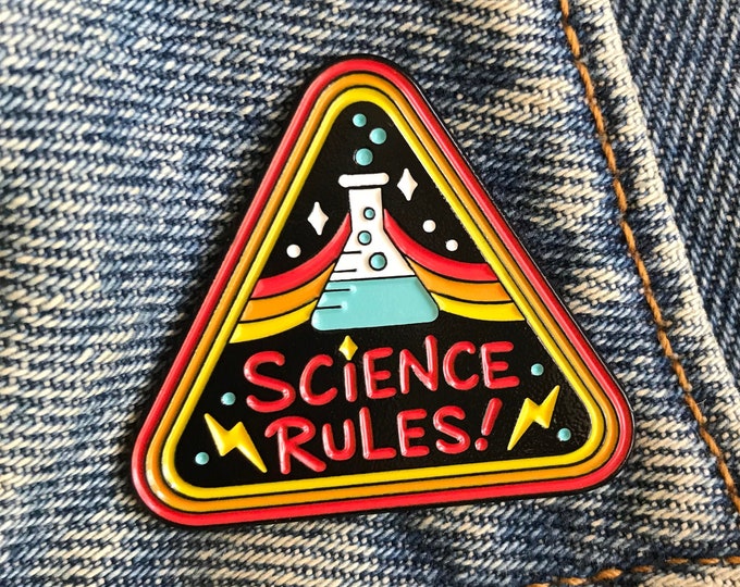 Science Rules Enamel Pin