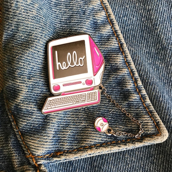 Apple Imac - Pick Your Color - Enamel Pin With Mouse on Chain - Etsy